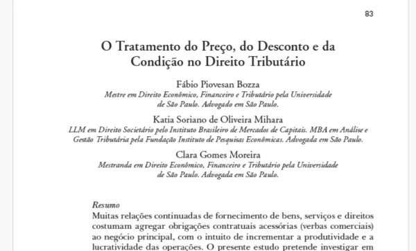 o tratamento do desconto