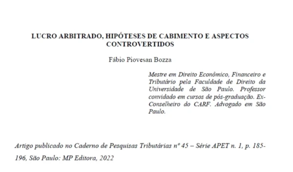 Lucro arbitrado, hipóteses de cabimento e aspectos controvertidos